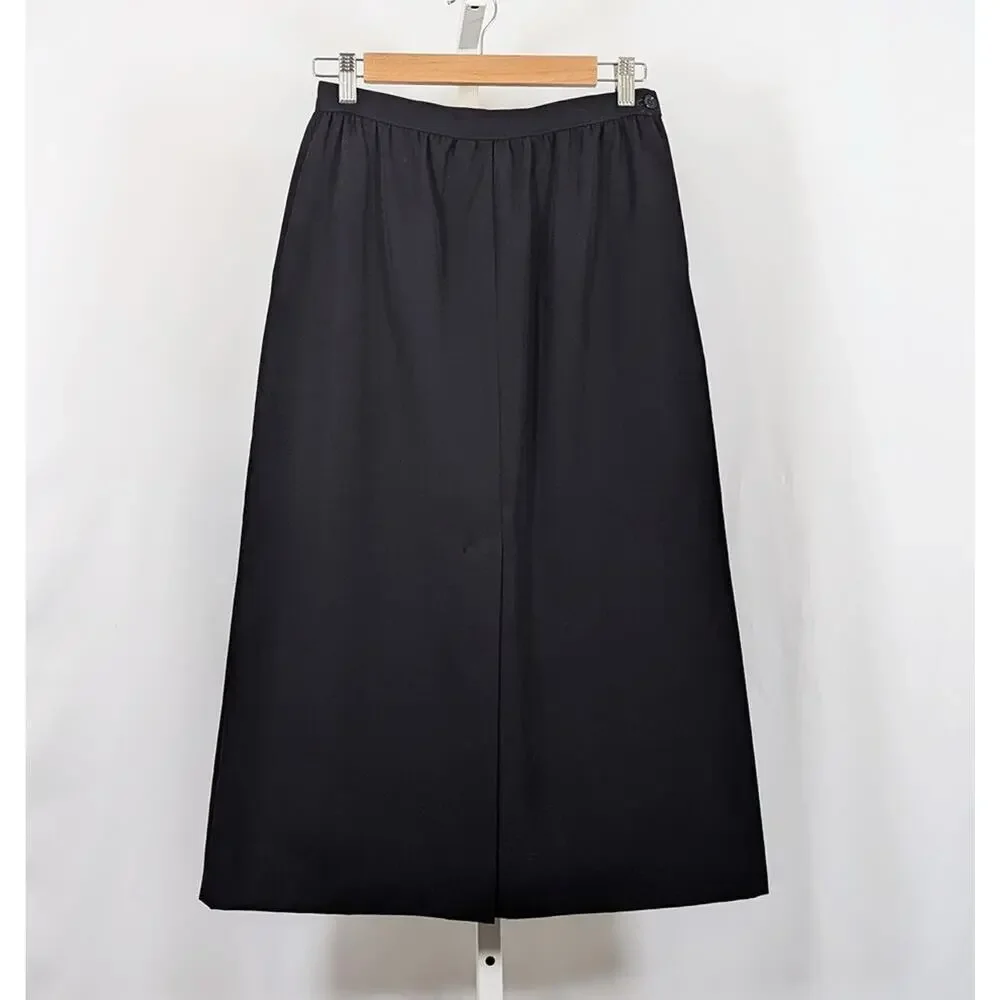 Vintage 70s Skirt Suit Calvin Klein Black Jacket Business Size 8 10 IGLWU - Picture 7 of 16